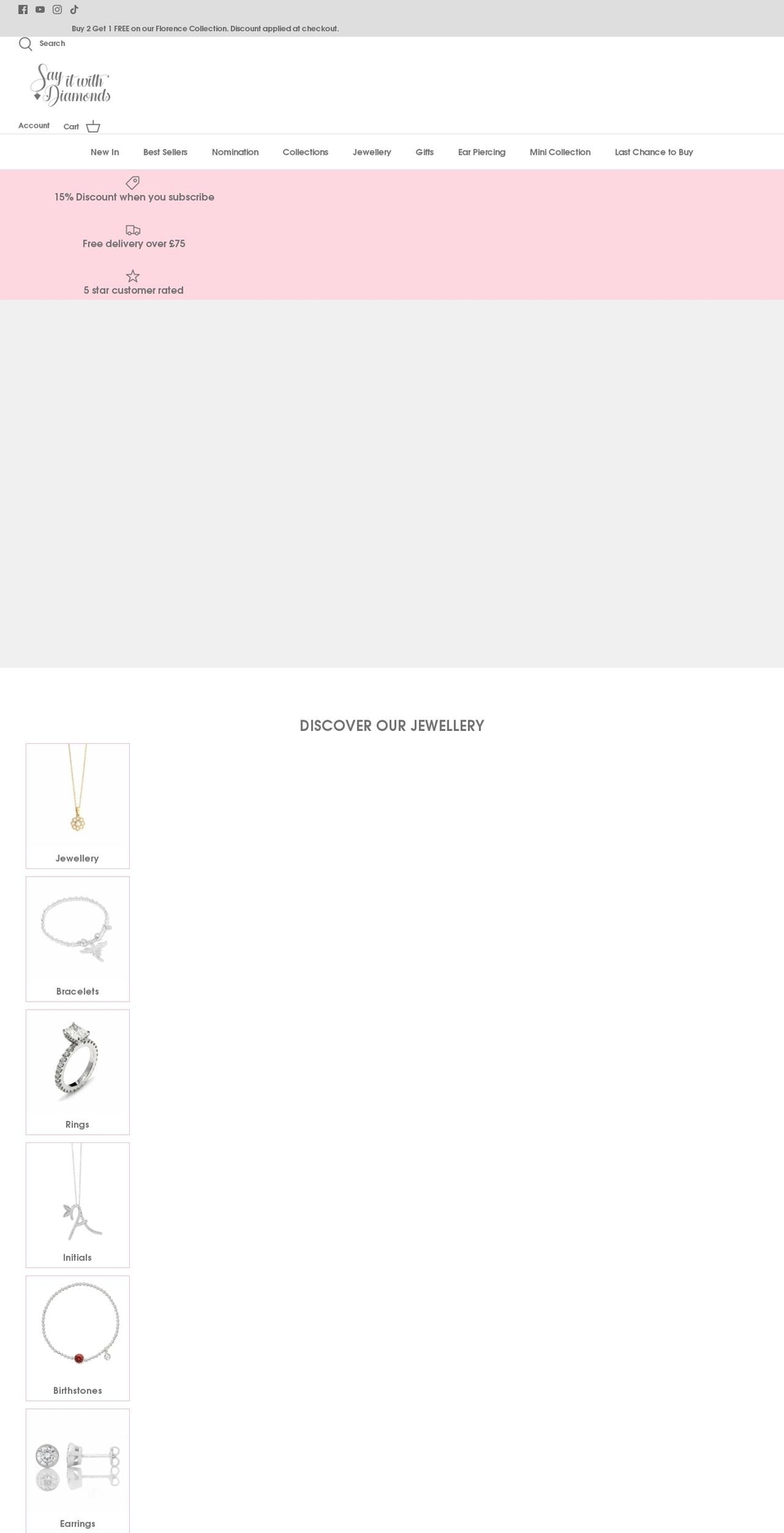 sayitwithdiamonds.com shopify website screenshot