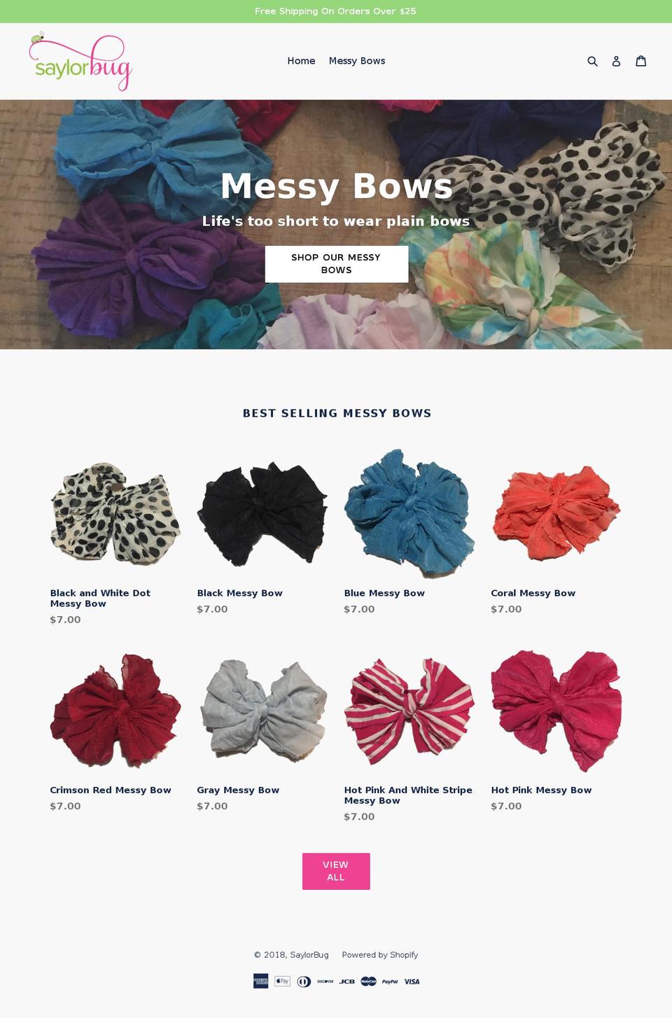saylorbug.com — Shopify storefront screenshot