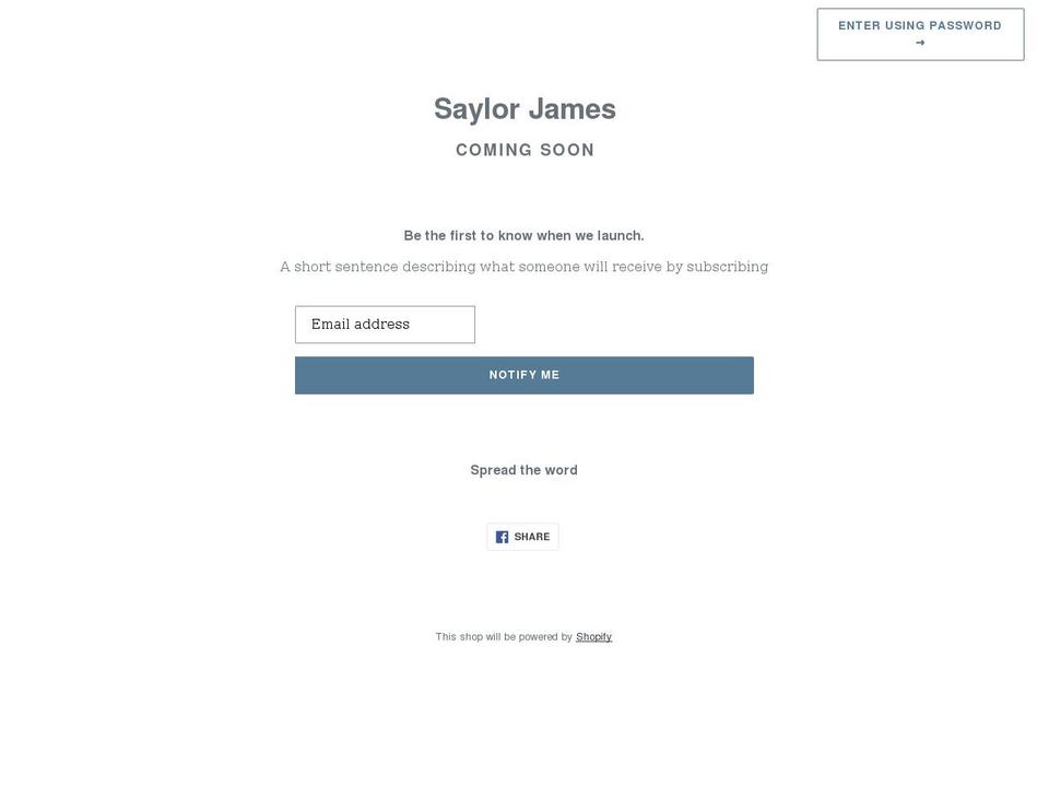 saylorjames.co.nz shopify website screenshot