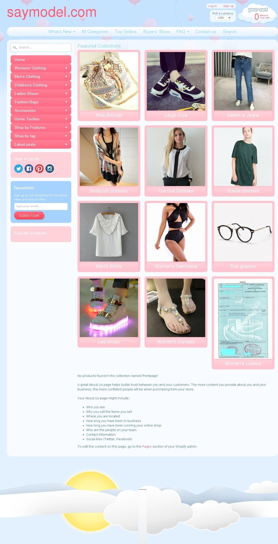 saymodel.com shopify website screenshot