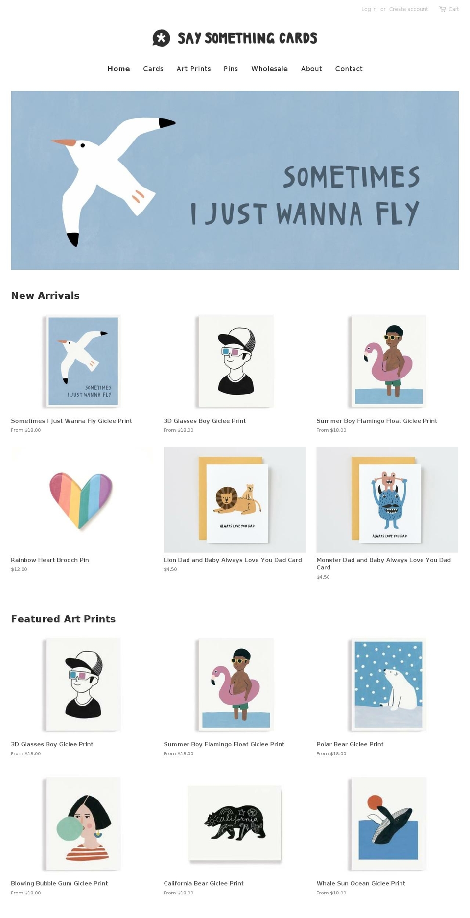 saysomethingcards.com shopify website screenshot