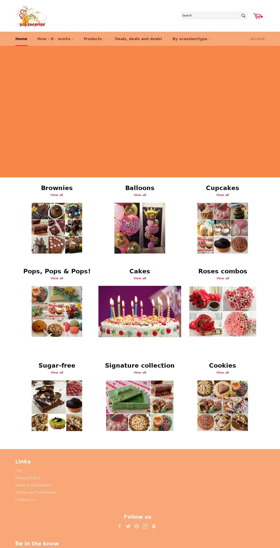 saysurprise.com — Shopify storefront screenshot