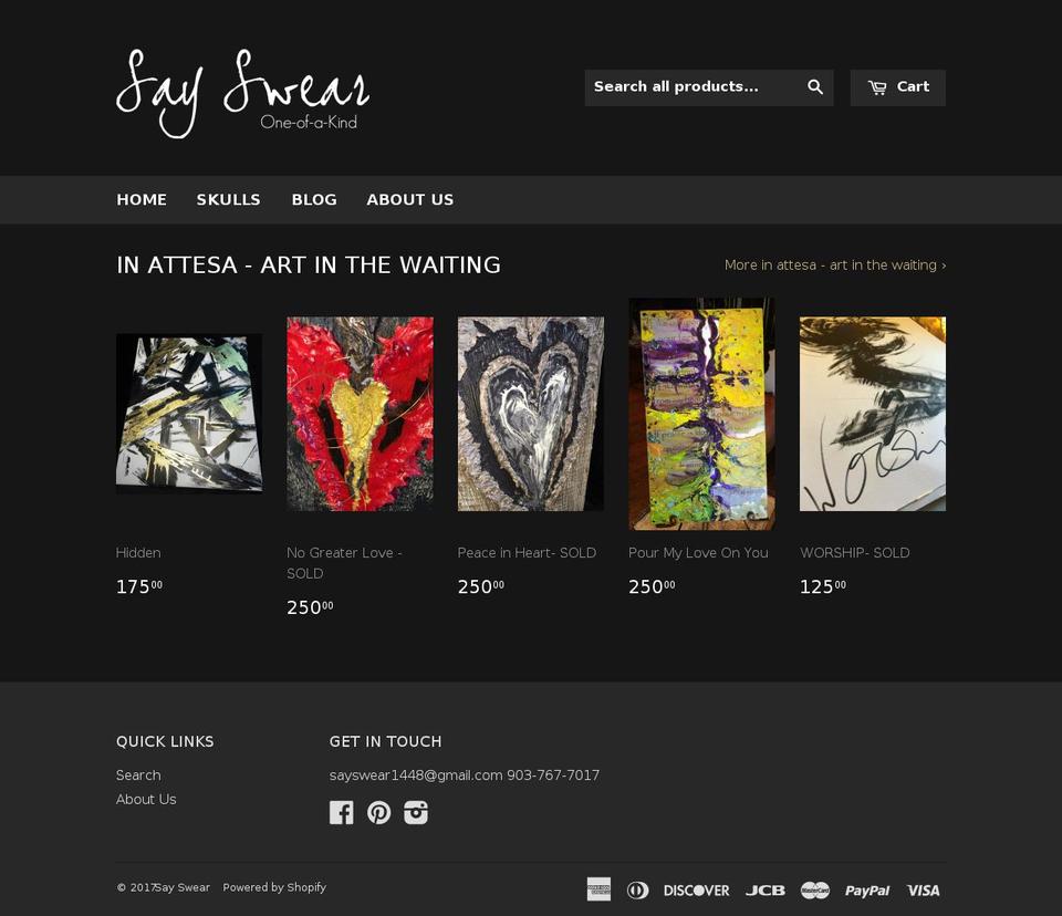 sayswear.com shopify website screenshot