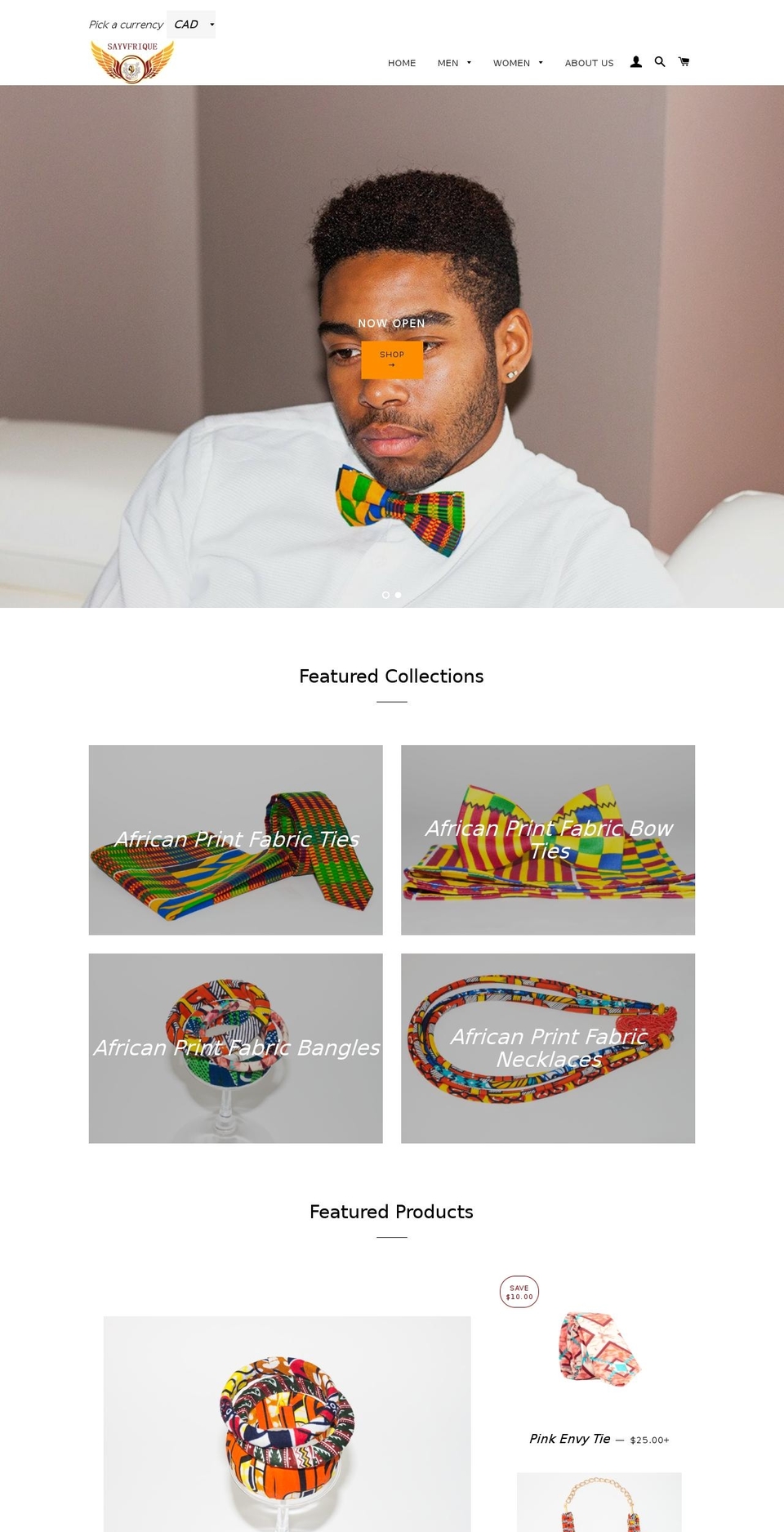 sayvfrique.com shopify website screenshot