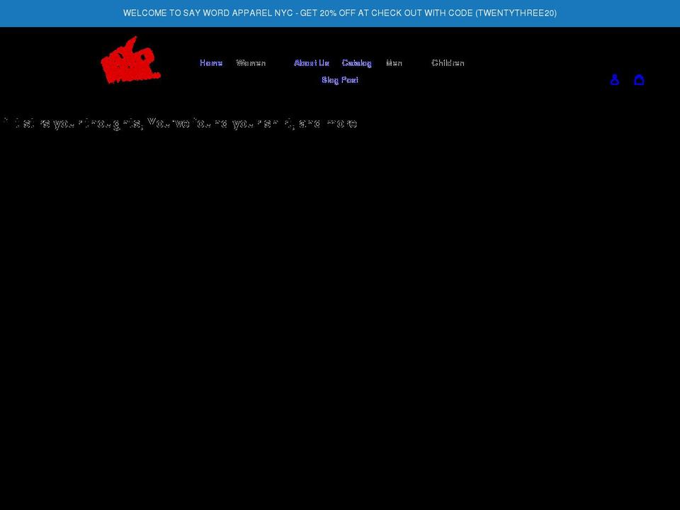 saywordapparelnyc.com shopify website screenshot
