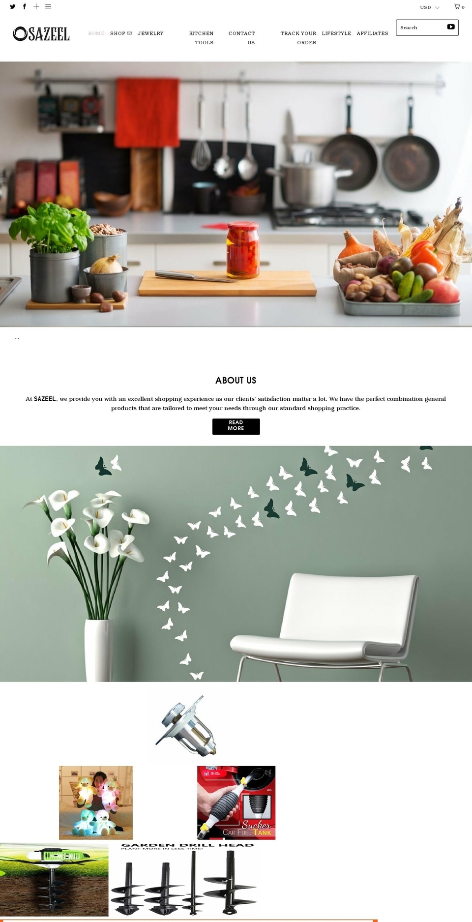 sazeel.com shopify website screenshot