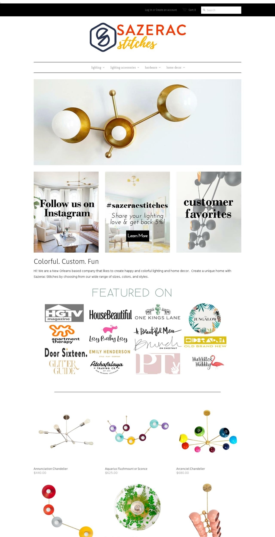 sazerac-stitches.myshopify.com — Shopify storefront screenshot