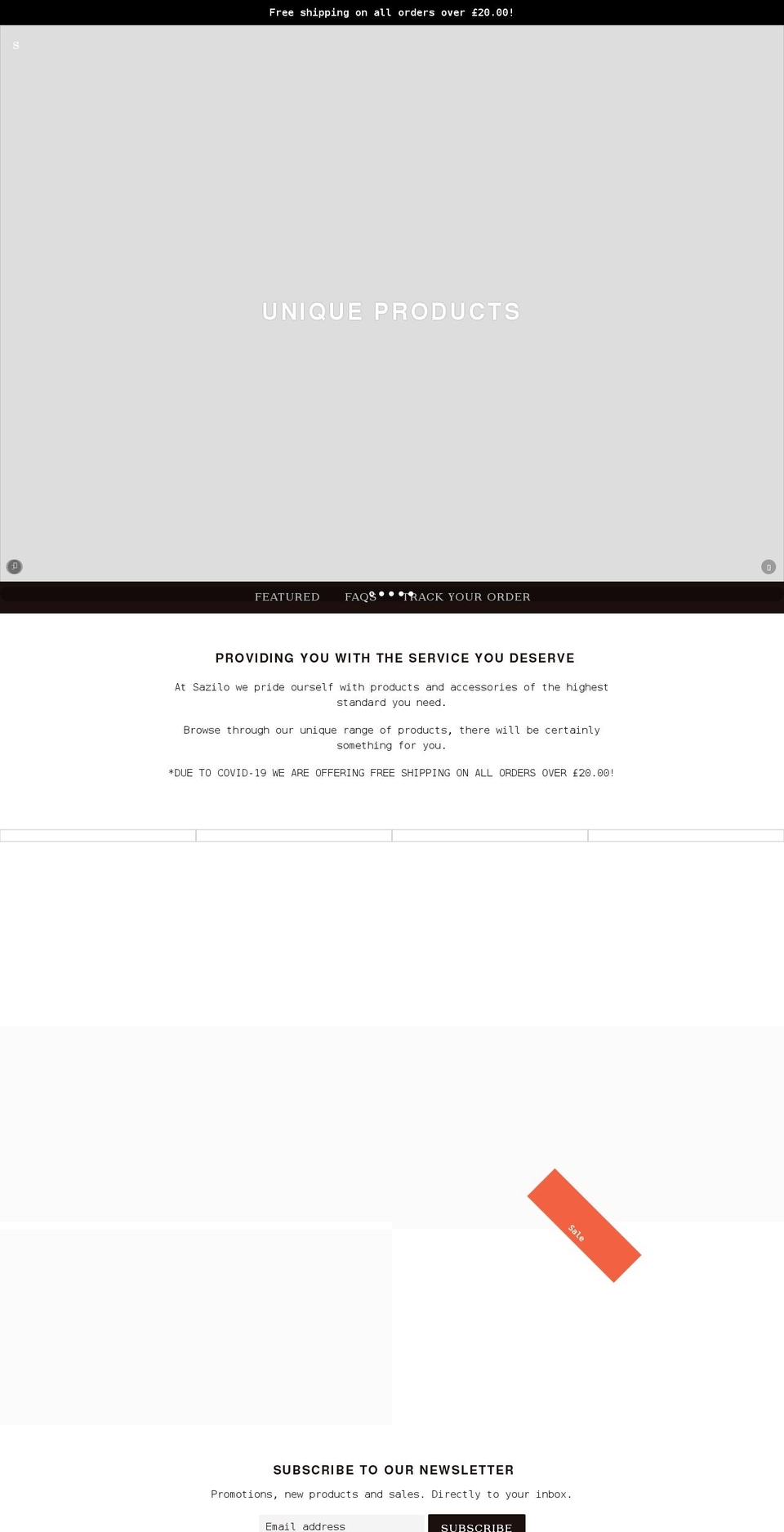 sazilo.com shopify website screenshot