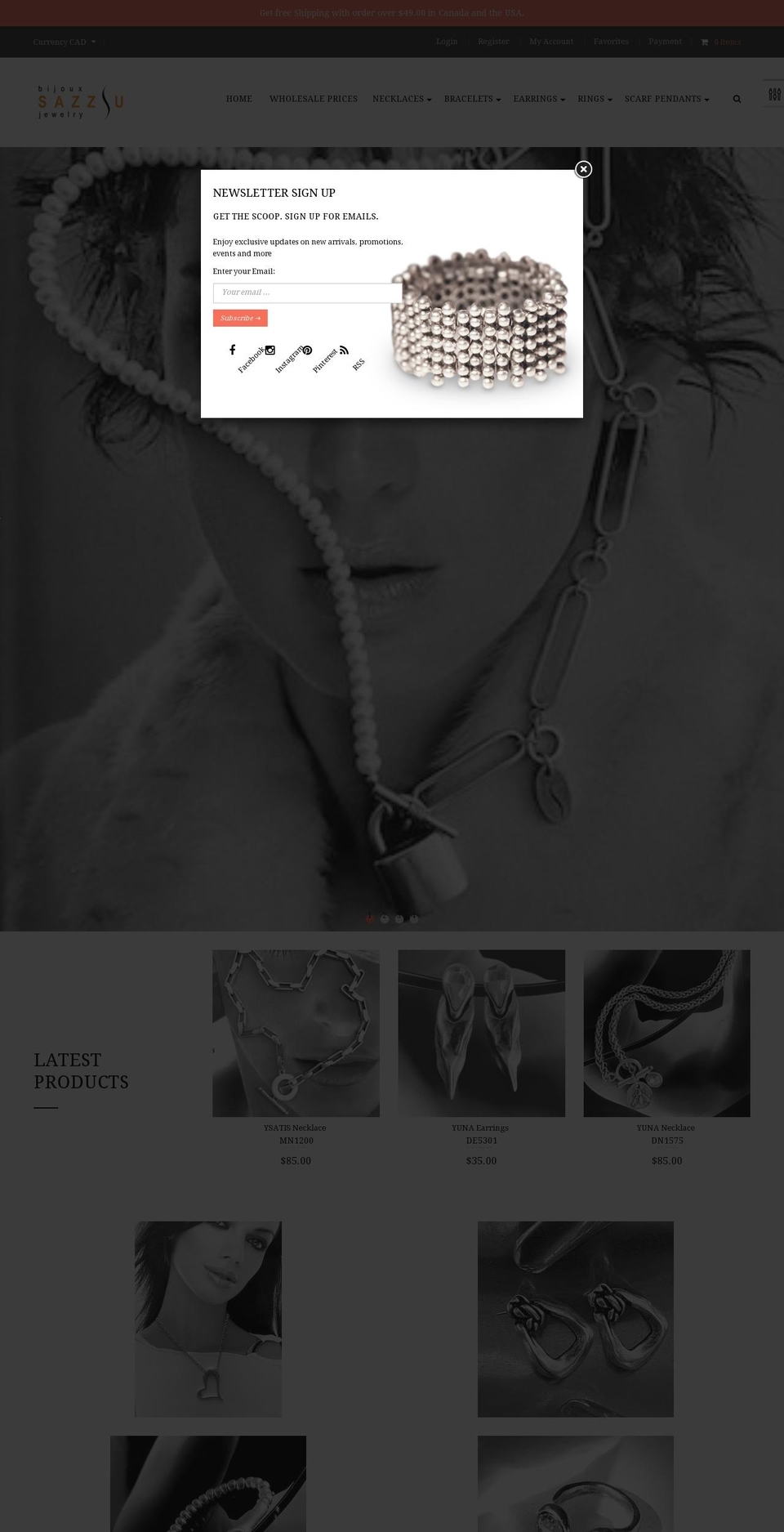 sazzu.ca shopify website screenshot