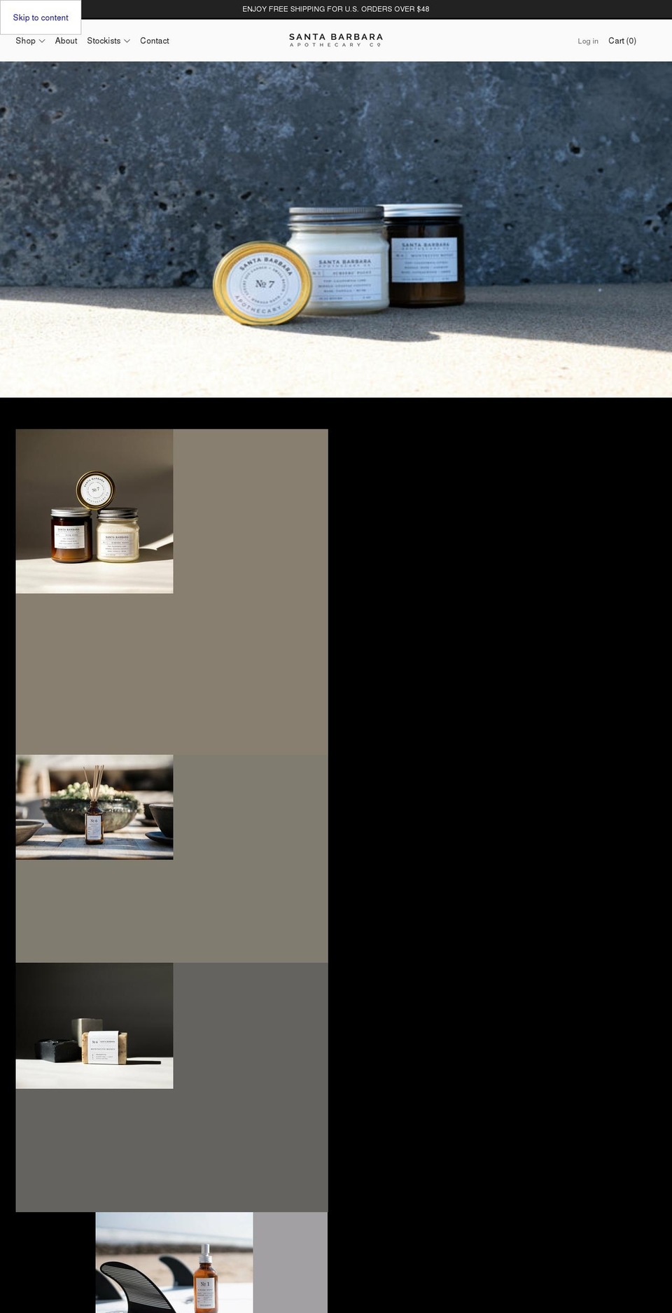 sbapothecaryco.com shopify website screenshot