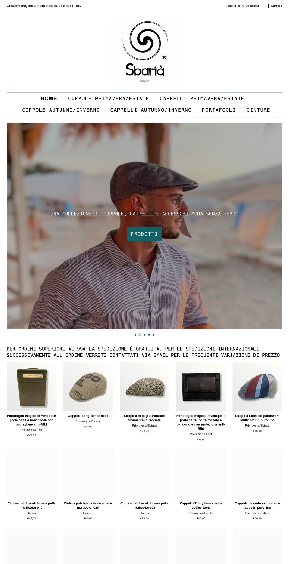 sbaria.com shopify website screenshot