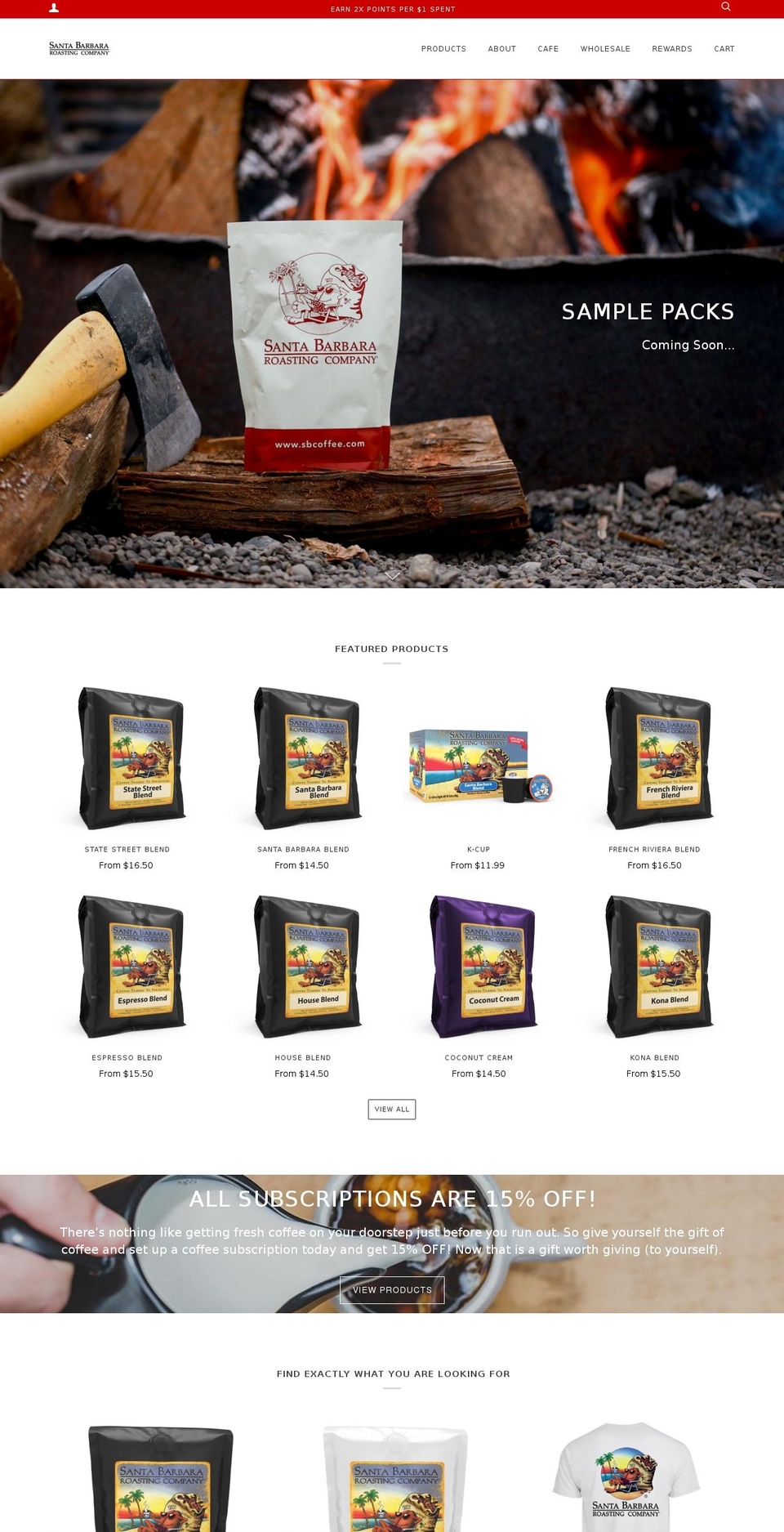 sbcoffee.com shopify website screenshot