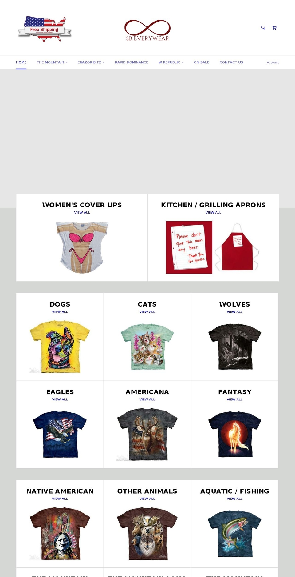 sbeverywear.com shopify website screenshot