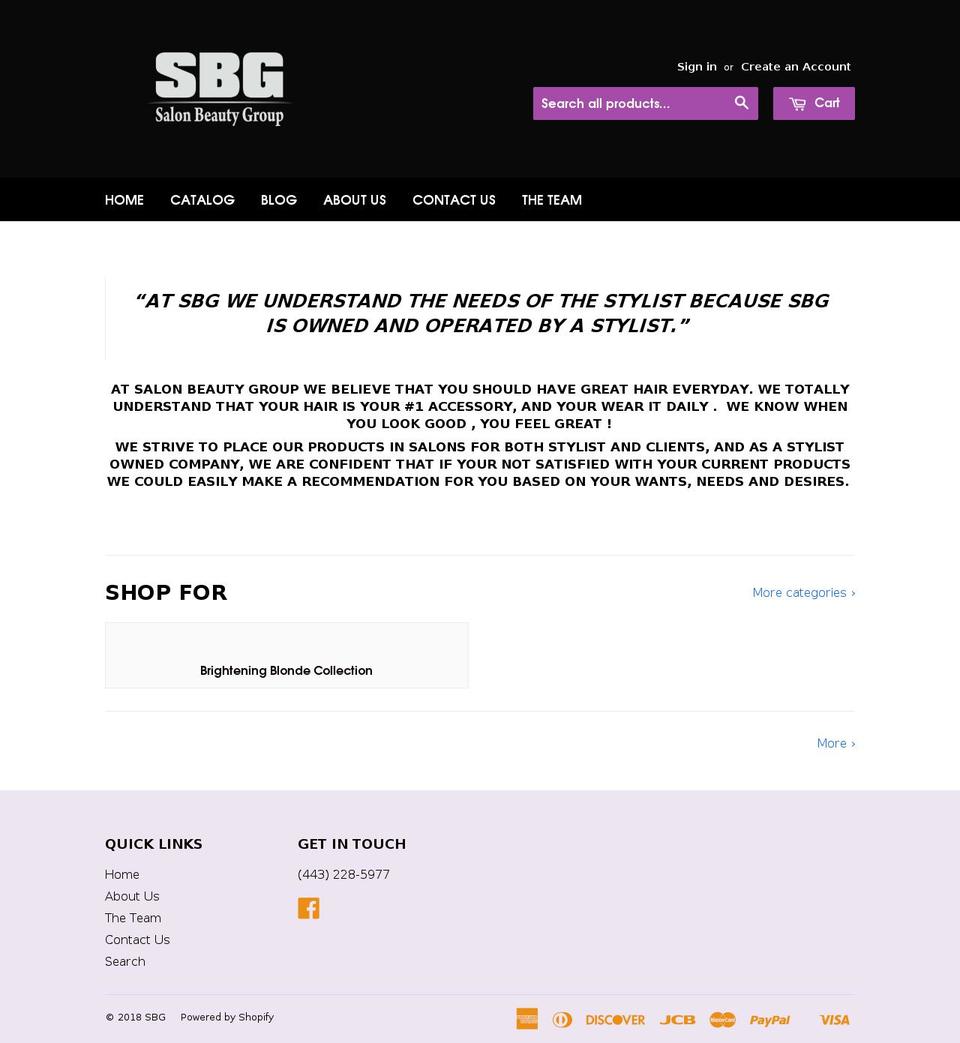 sbgpro.com — Shopify storefront screenshot