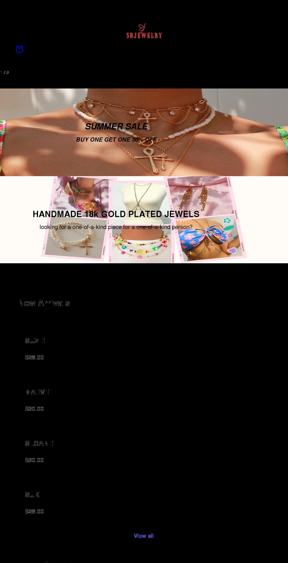 Updated copy of Crave Shopify theme site example sbjewelryshop.com