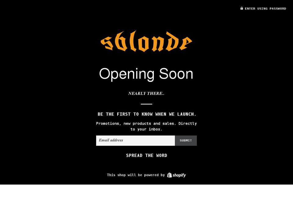 sblonde.club shopify website screenshot