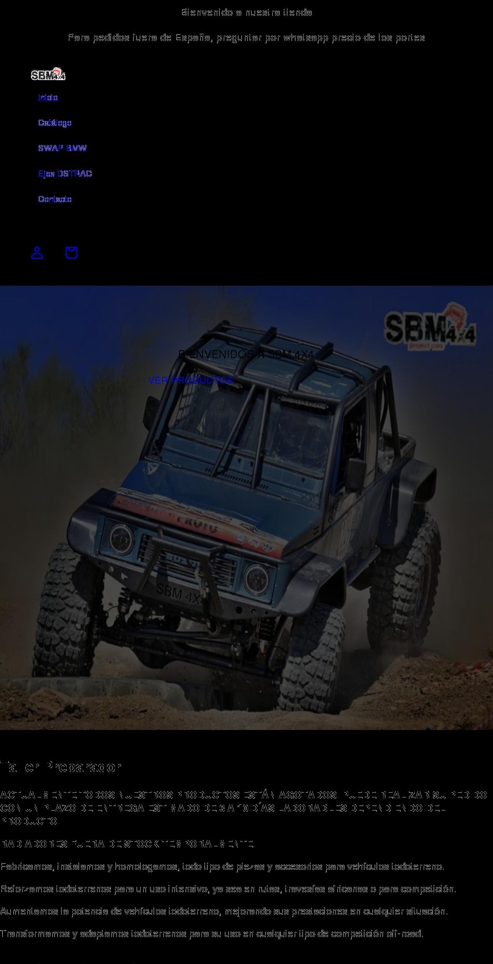 sbm4x4.com shopify website screenshot