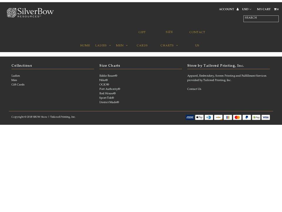 sbowstore.com shopify website screenshot