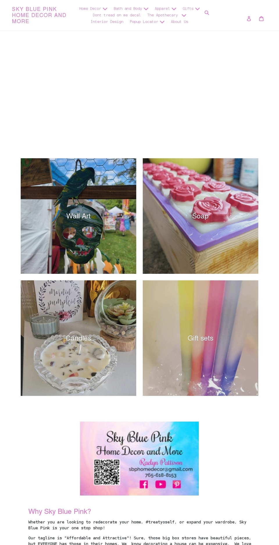 sbphomedecor.com shopify website screenshot