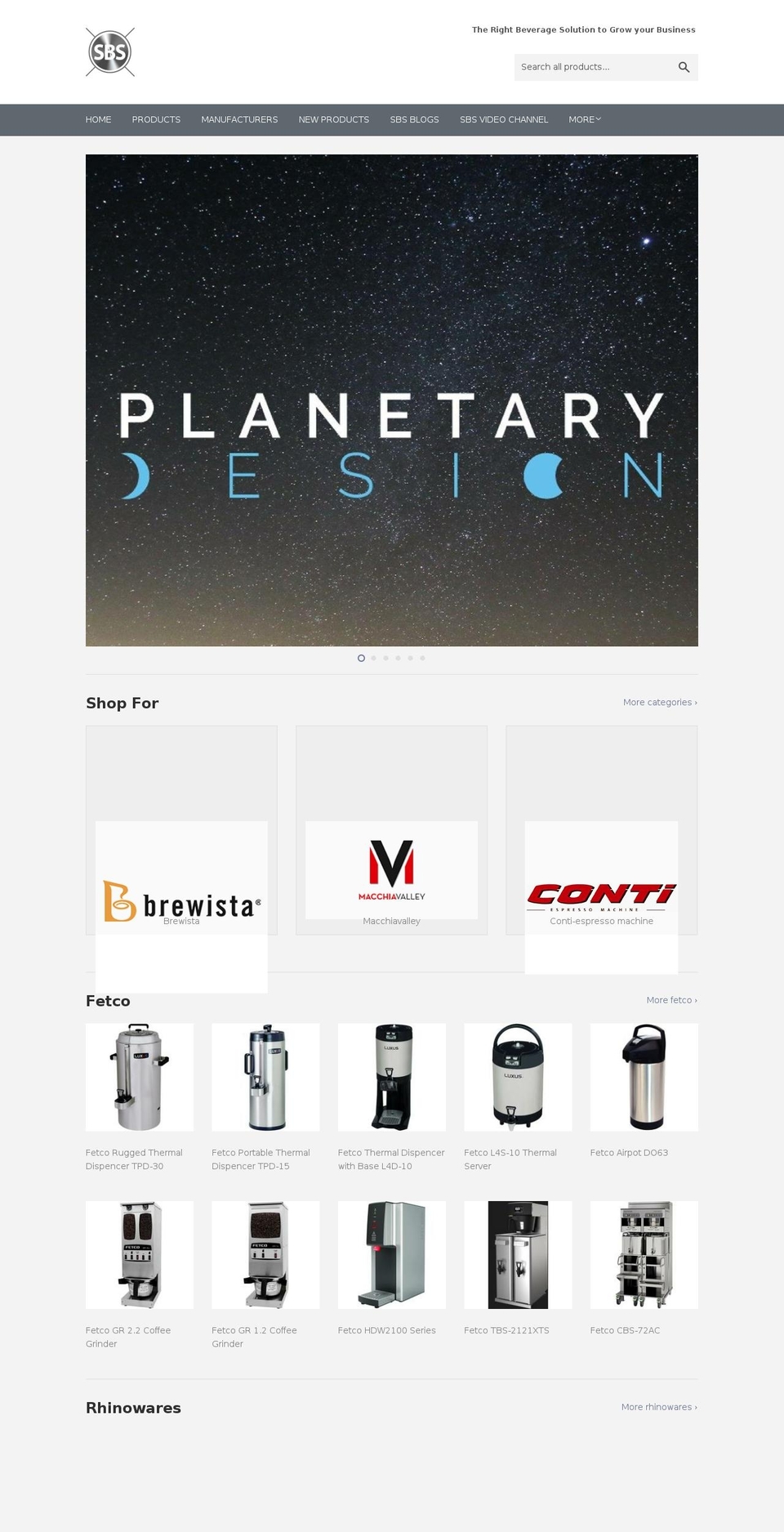 sbsfoodservice.com — Shopify storefront screenshot