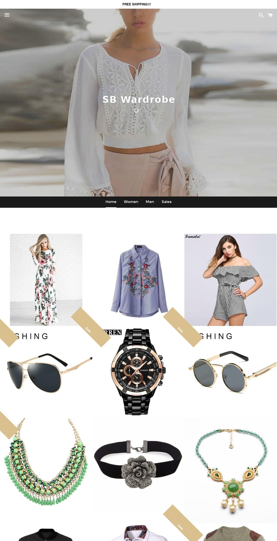 sbwardrobe.com — Shopify storefront screenshot