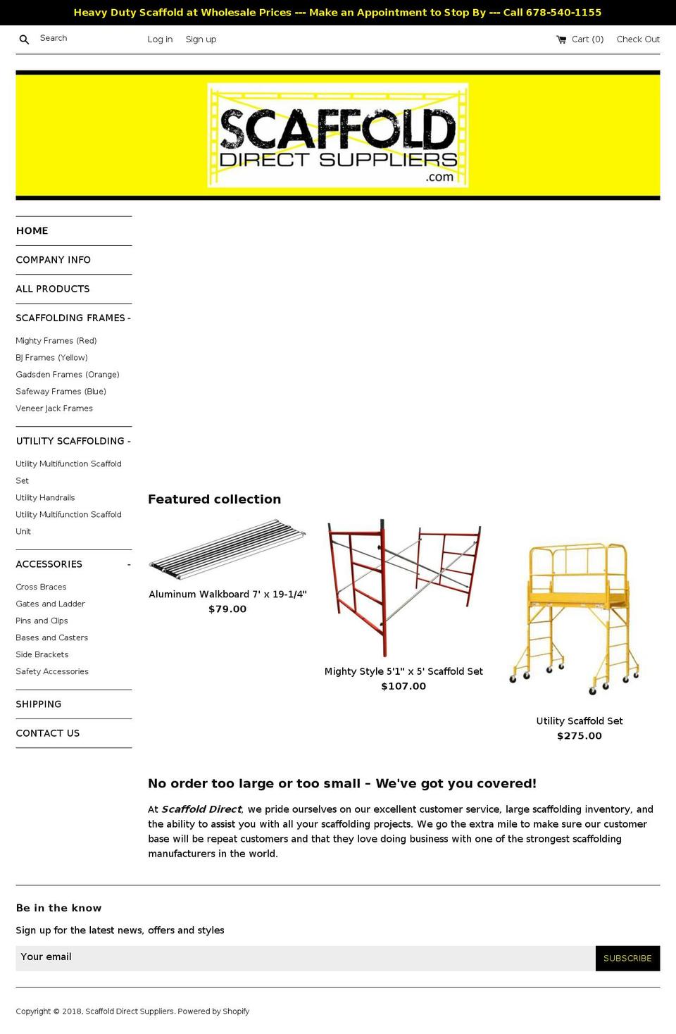 scaffolddirectsuppliers.com — Shopify storefront screenshot