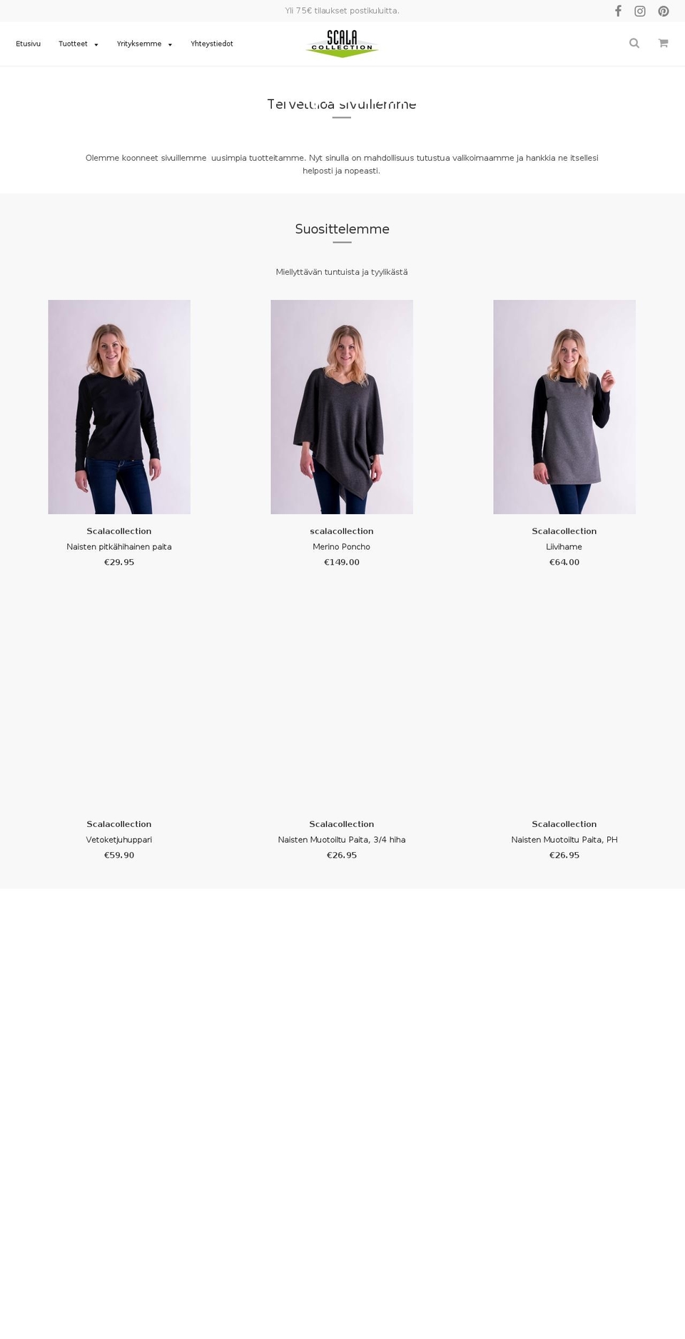 scalacollection.fi shopify website screenshot