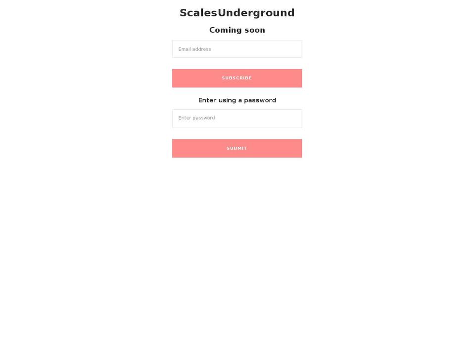 scalesunderground.com — Shopify storefront screenshot