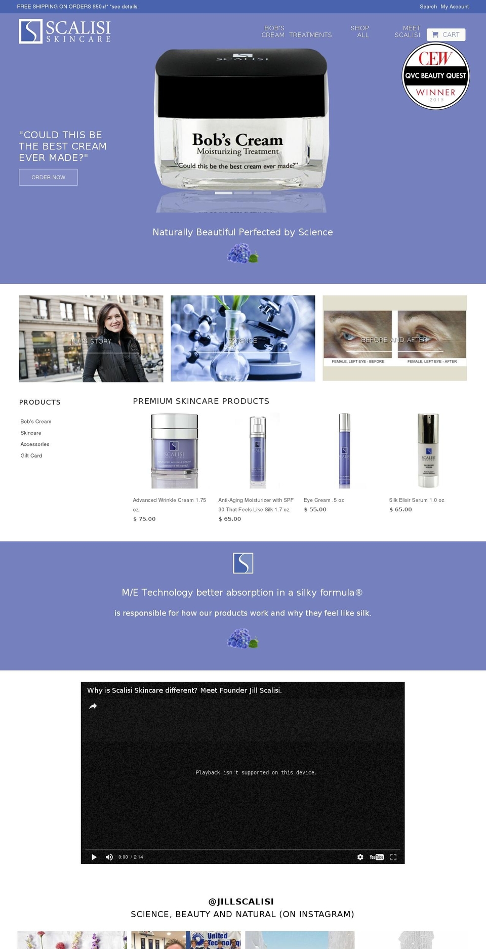 scalisiskincare.com shopify website screenshot