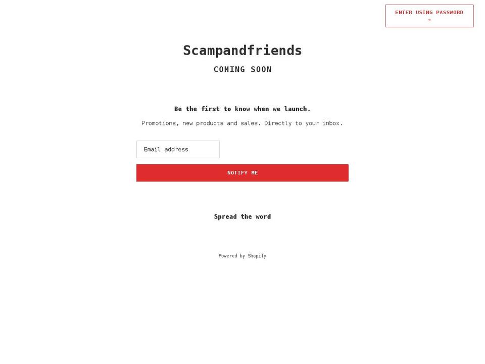 scampandfriends.com shopify website screenshot