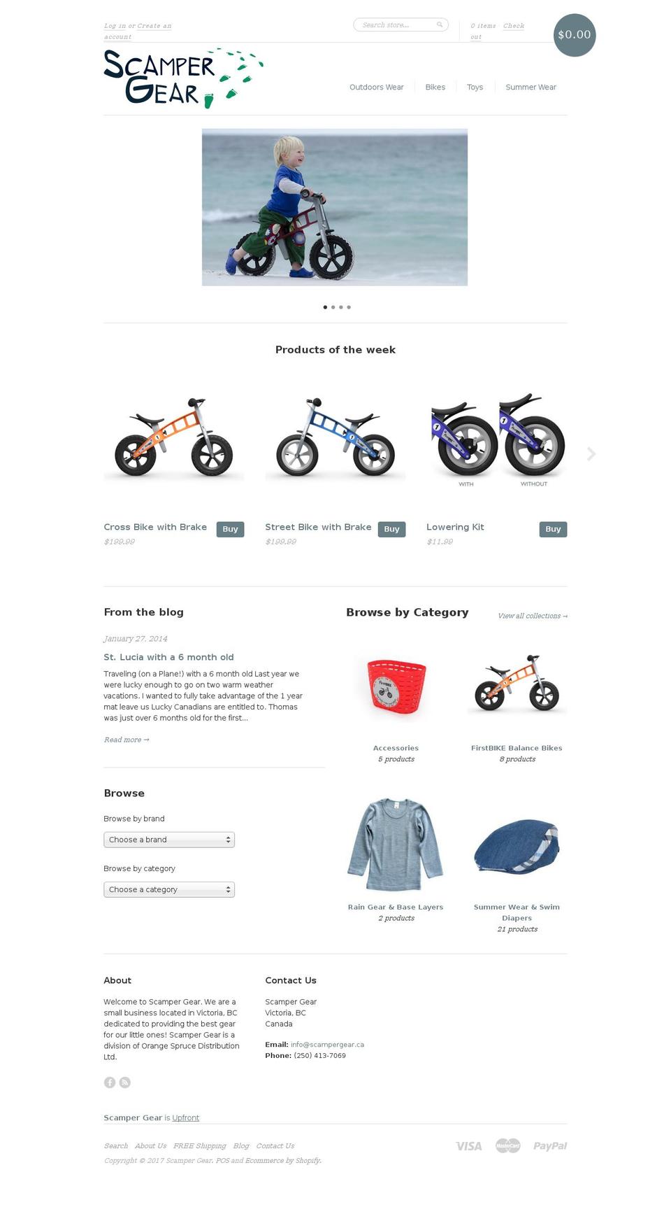 scampergear.com shopify website screenshot