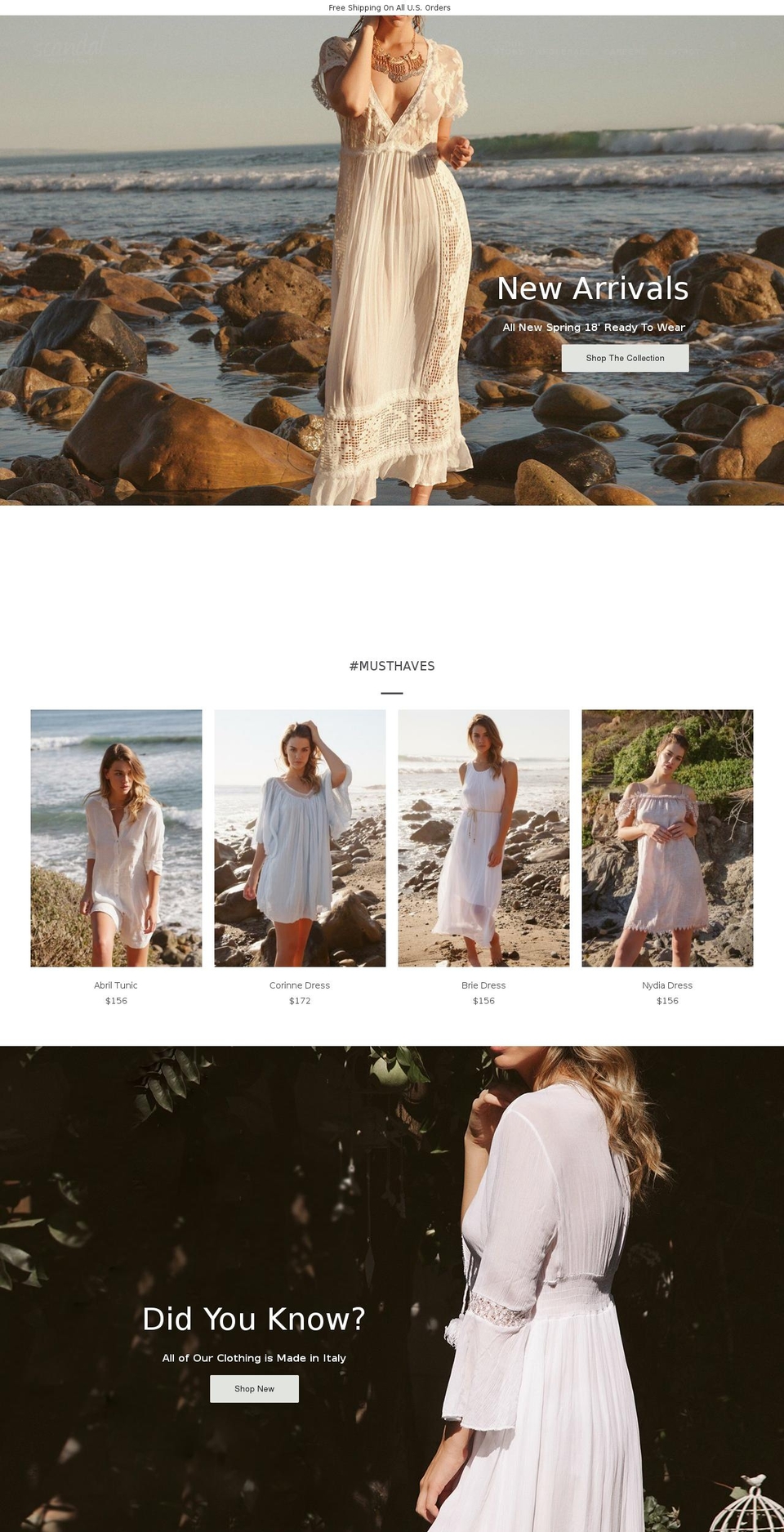 scandalitaly.com shopify website screenshot