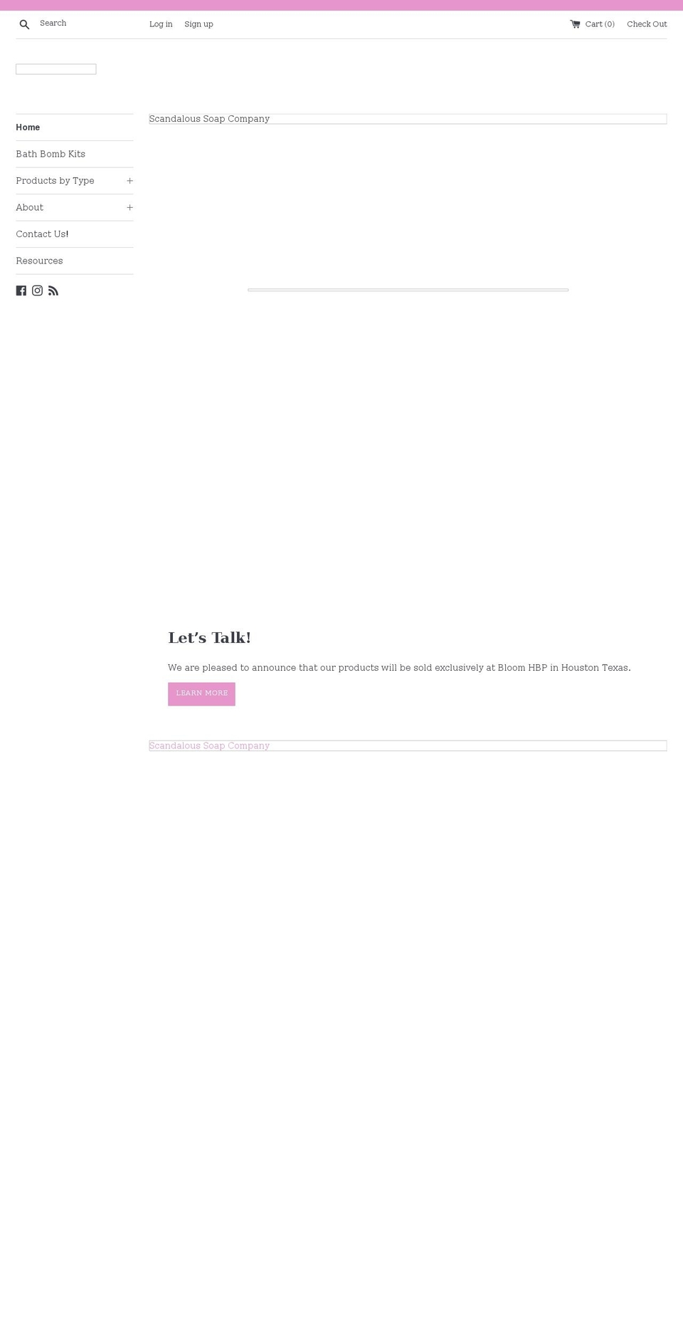 scandaloussoap.com shopify website screenshot