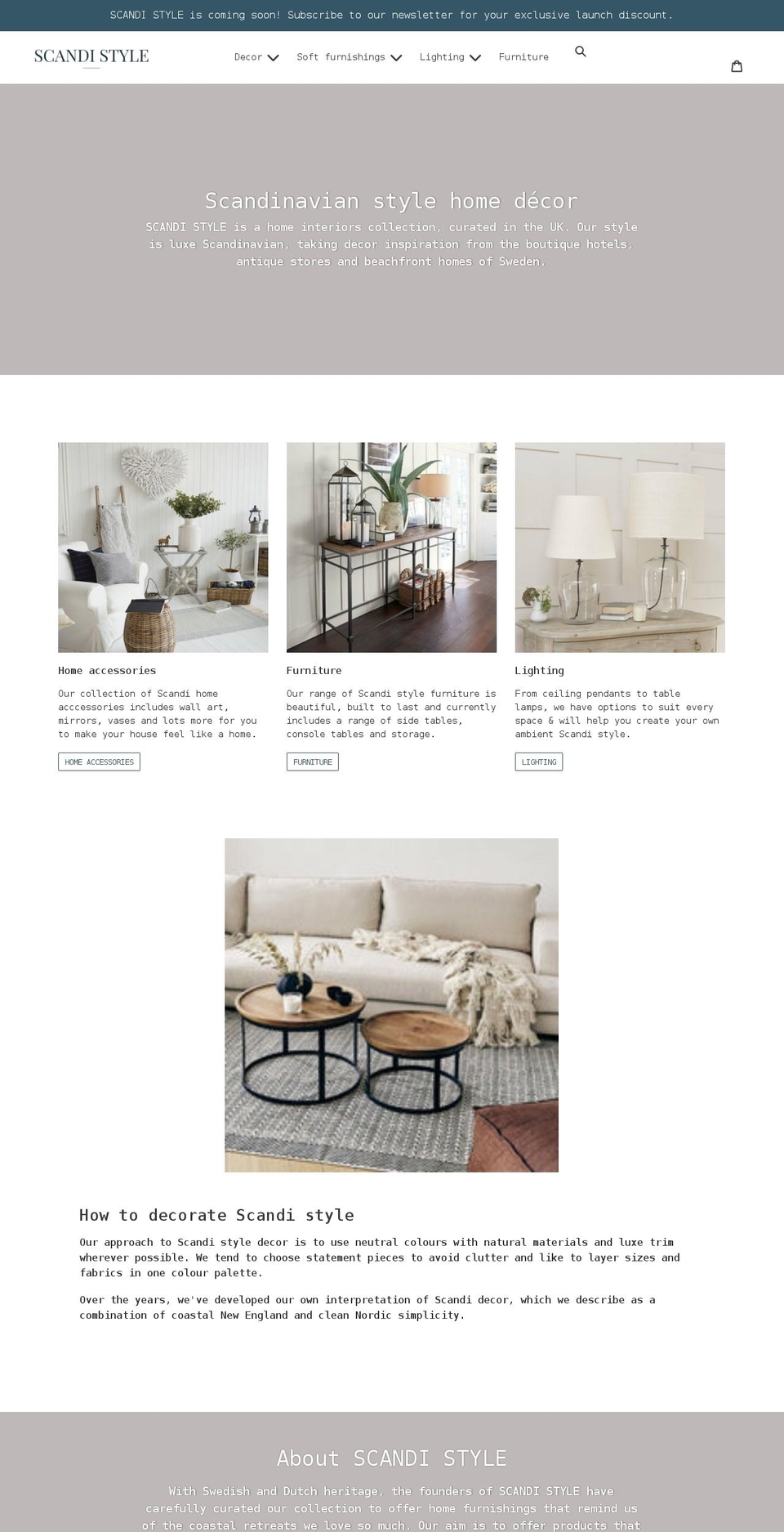 scandi.style shopify website screenshot