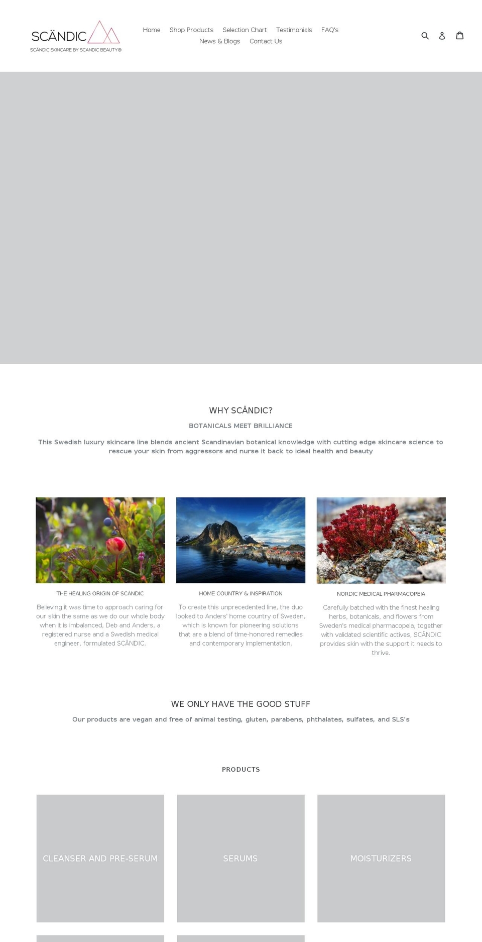scandicskincare.com — Shopify storefront screenshot