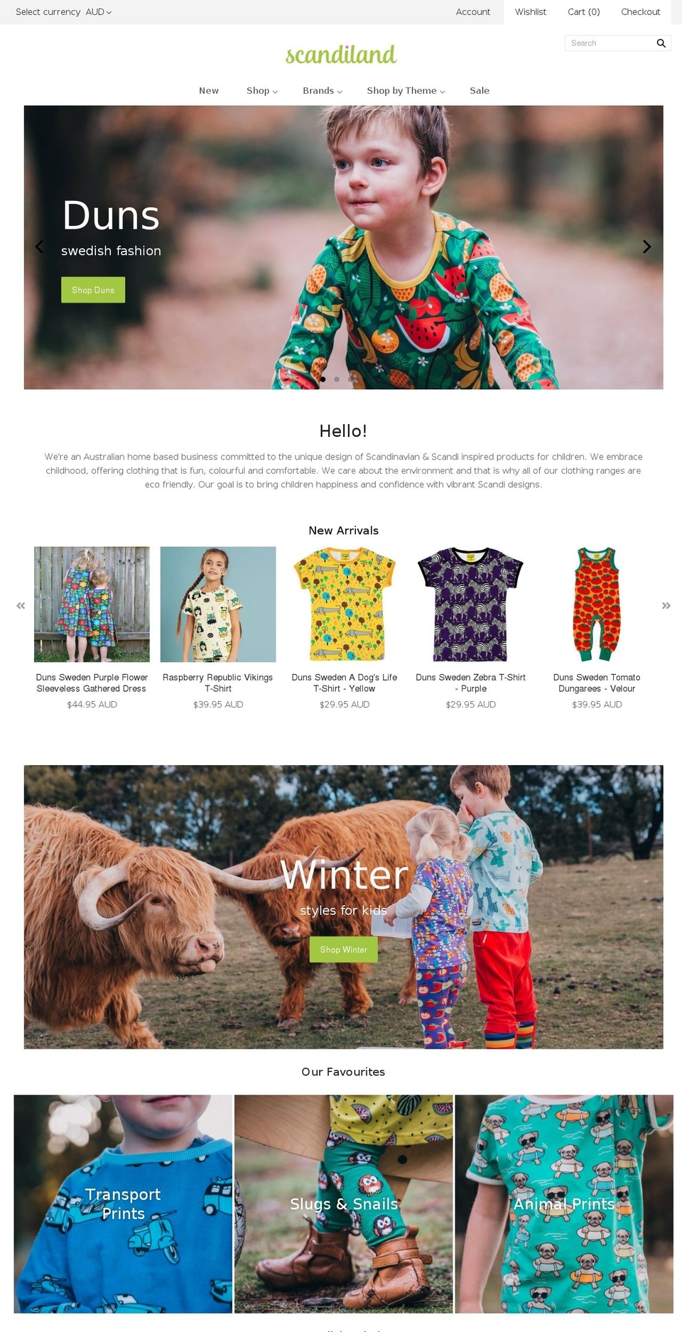 scandiland.com.au shopify website screenshot
