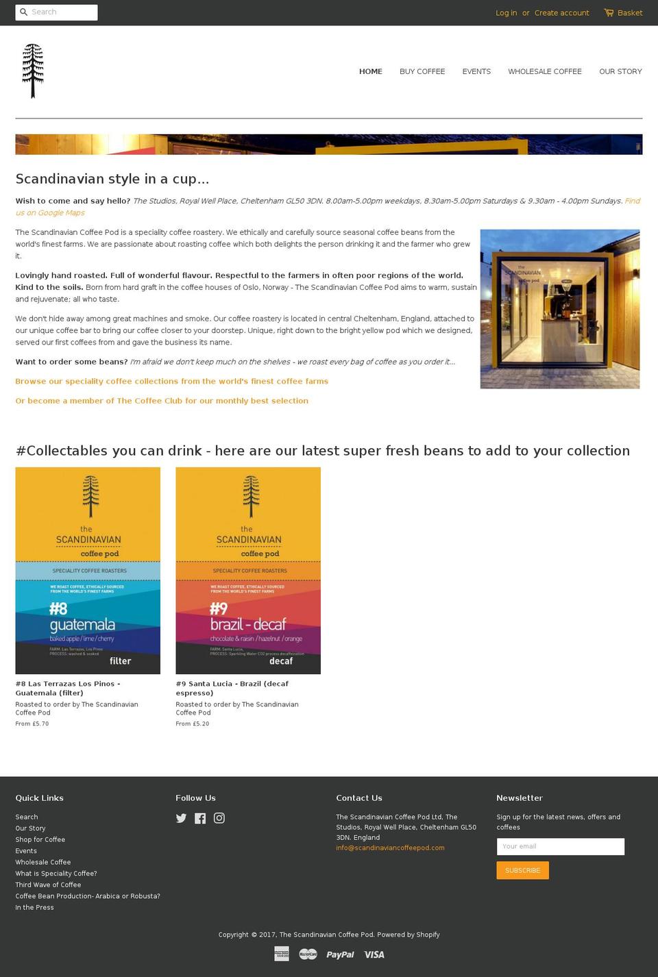 scandinaviancoffeepod.com shopify website screenshot