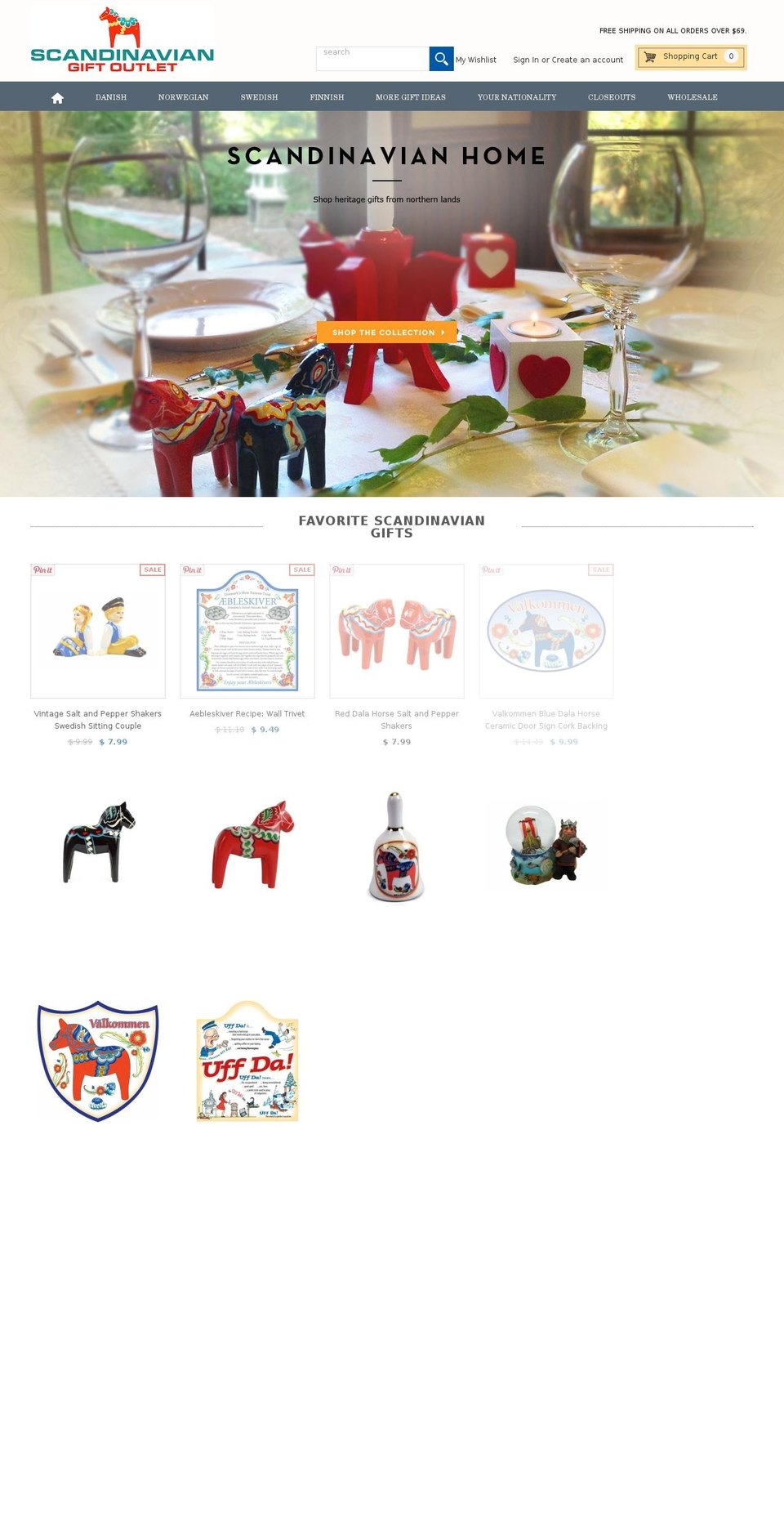 scandinaviangiftoutlet.com shopify website screenshot