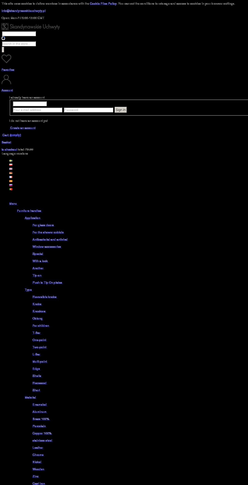 scandinavianhandlesandpulls.com — Shopify storefront screenshot