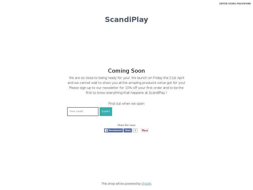 scandiplay.com shopify website screenshot