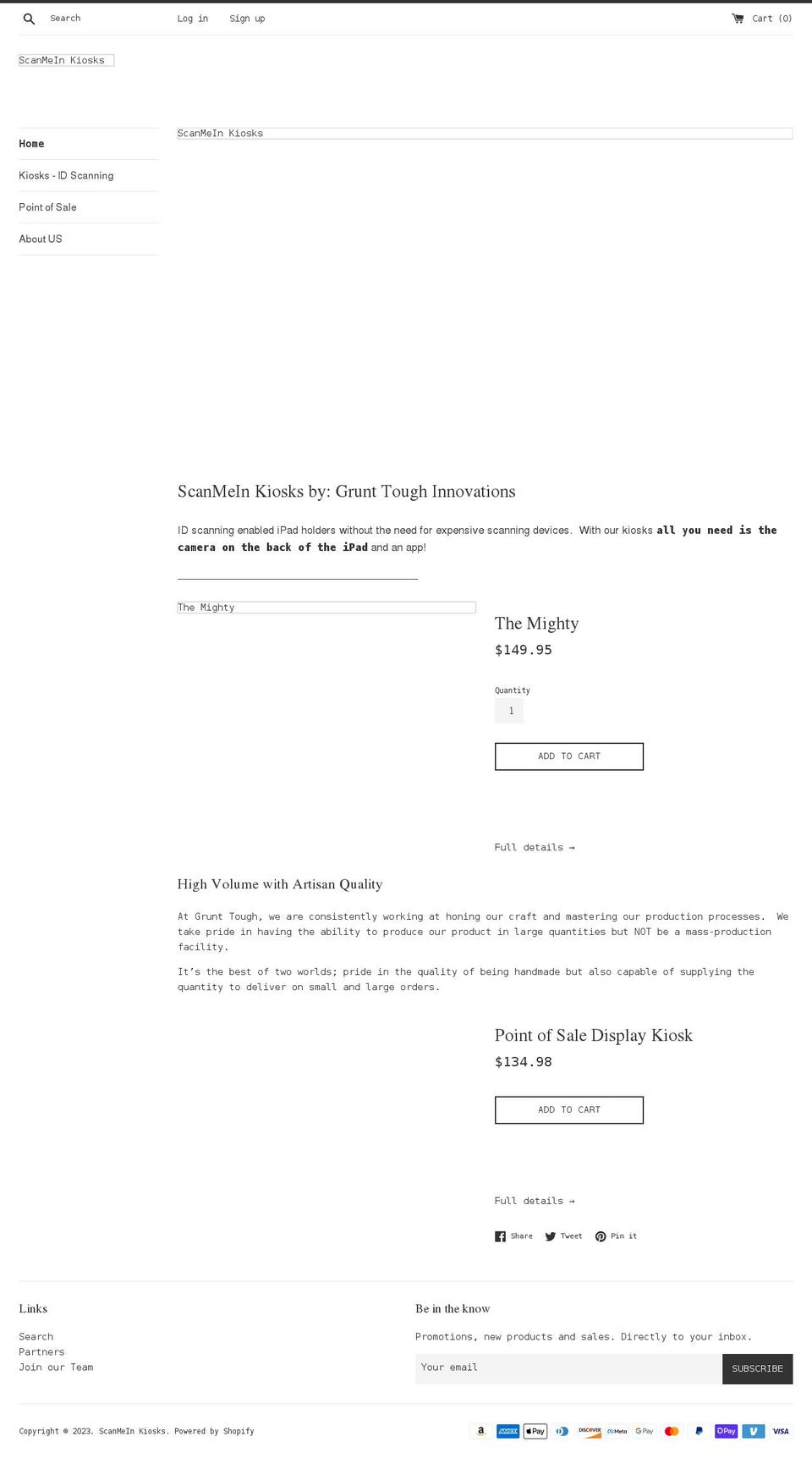 scanmein.com shopify website screenshot