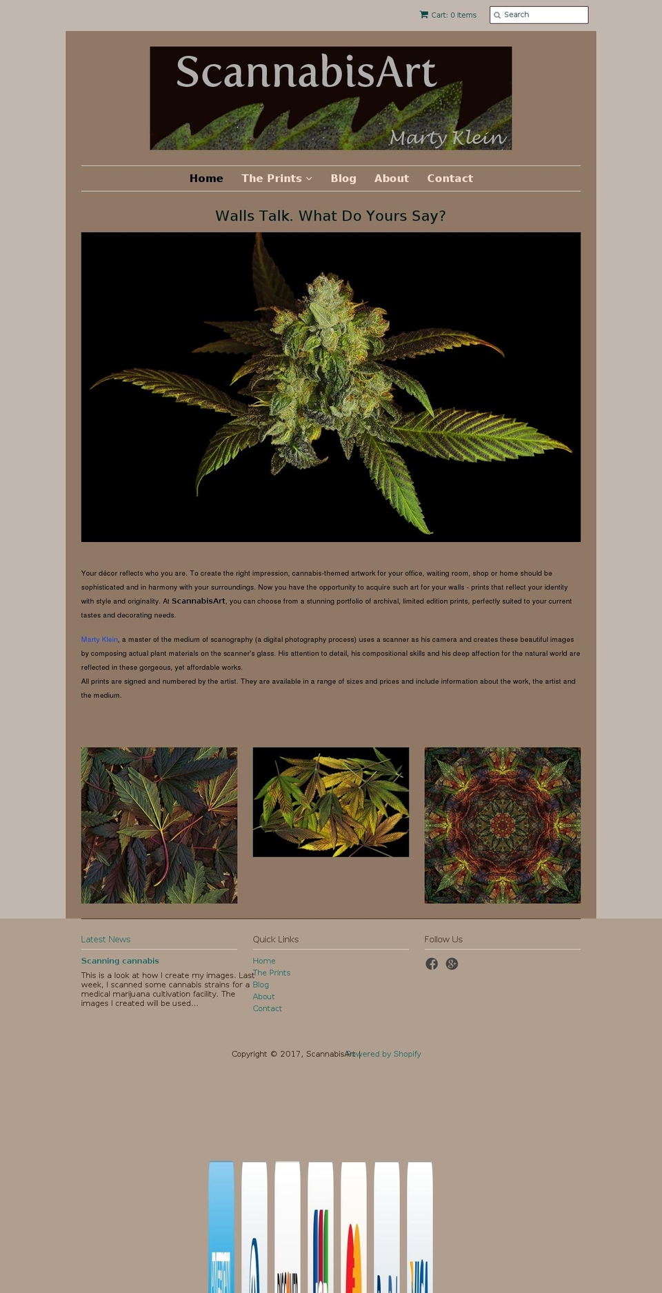 scannabisart.com shopify website screenshot