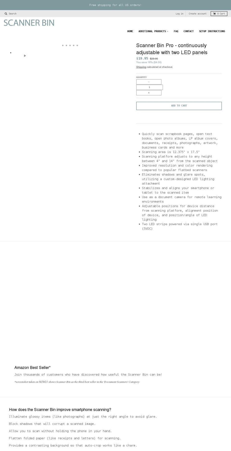 scannerbin.com shopify website screenshot