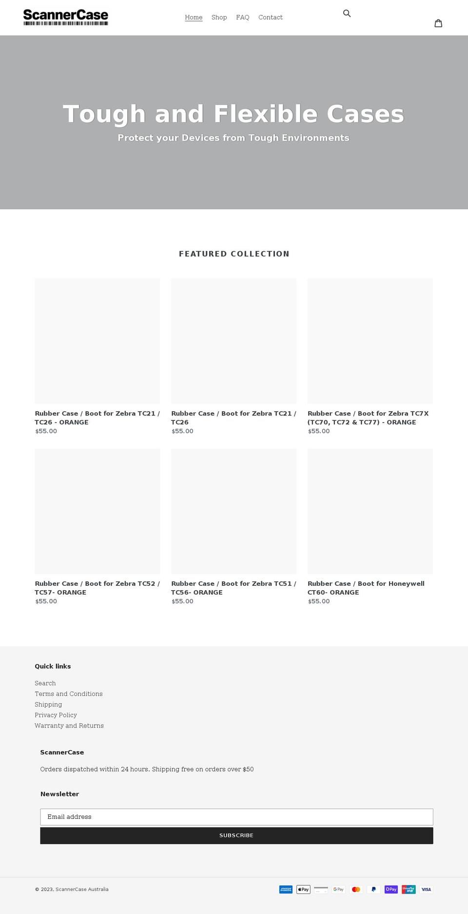 scannercase.com.au shopify website screenshot