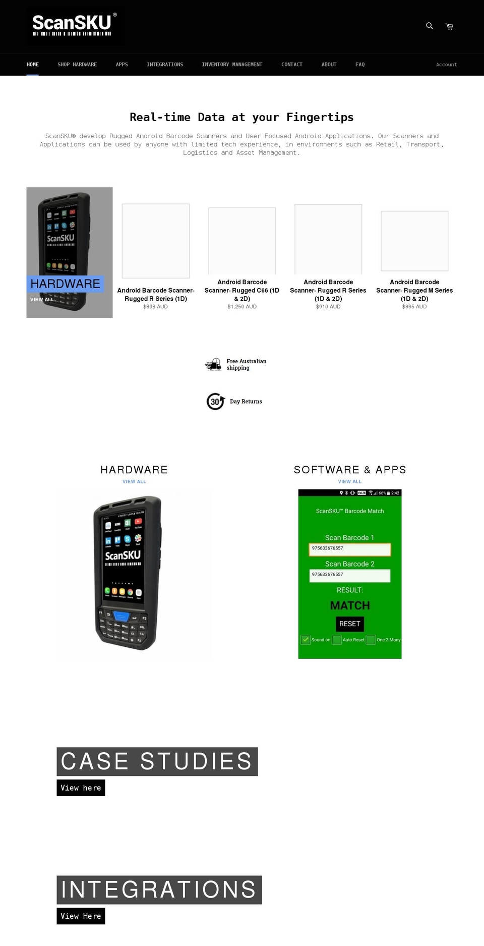 scansku.com.au shopify website screenshot