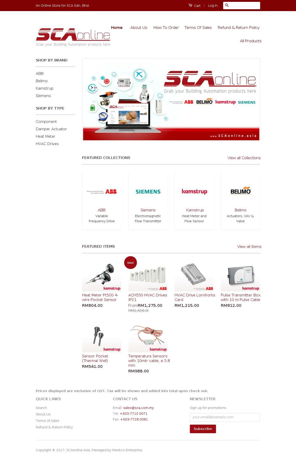 scaonline.asia shopify website screenshot