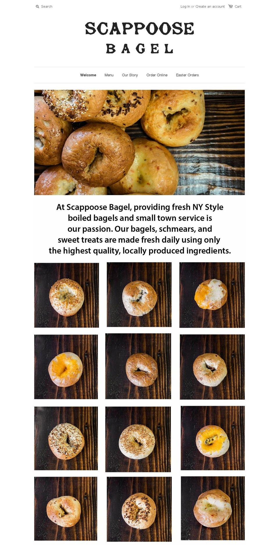 scappoosebagel.com — Shopify storefront screenshot