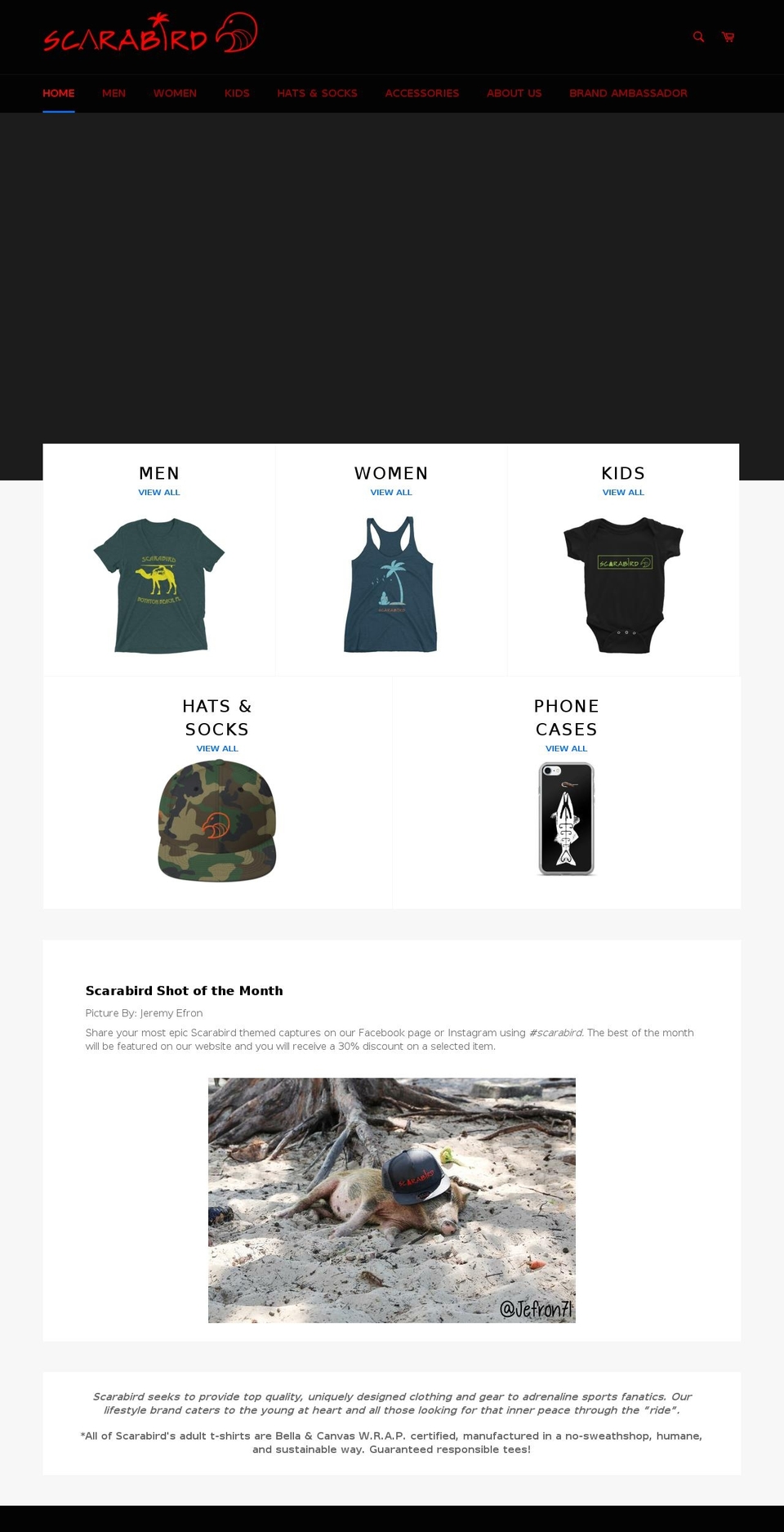 scarabird.com — Shopify storefront screenshot