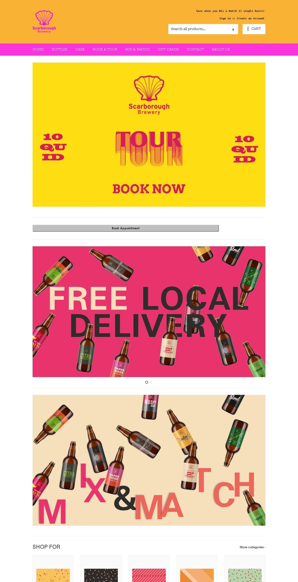 scarboroughbrewery.co.uk shopify website screenshot