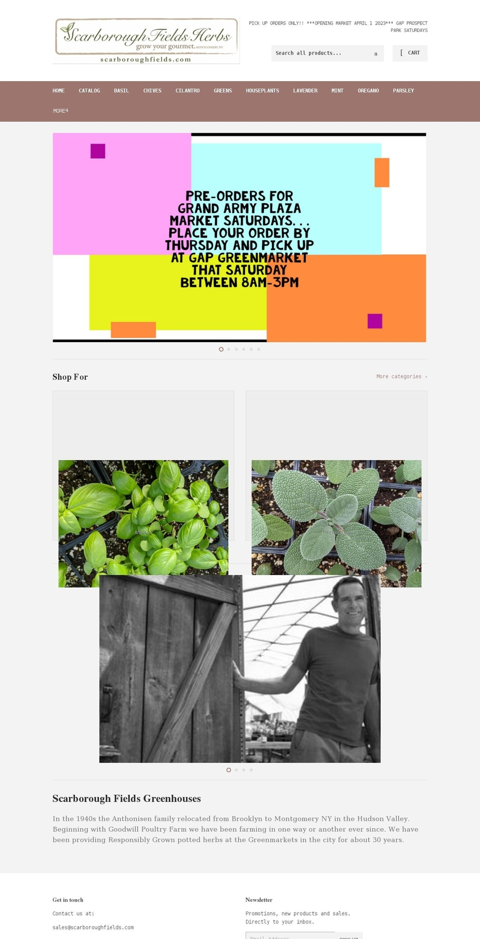 scarboroughfields.com shopify website screenshot